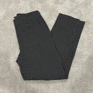 Anthropologie‎ The Essential Slim Women's Trouser Ankle Pant Black White Size 4